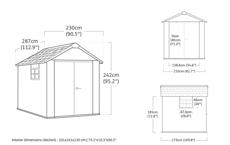 Buy Oakland Grey Large 7.5x9 Storage Shed - Keter Canada